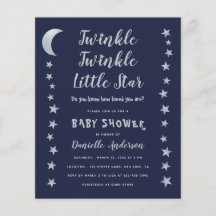 Invitación de Baby Shower Presupuesto Twinkle Litt