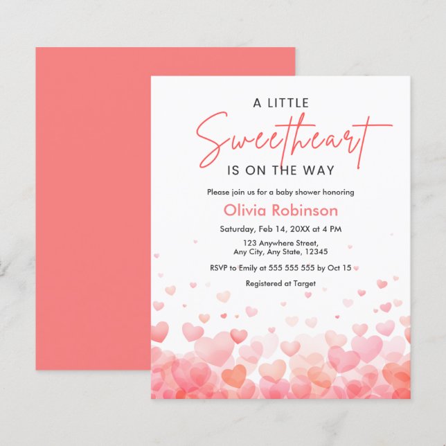 Lámina Invitación de Baby Shower Presupuesto Un Poco Quer (Anverso / Reverso)