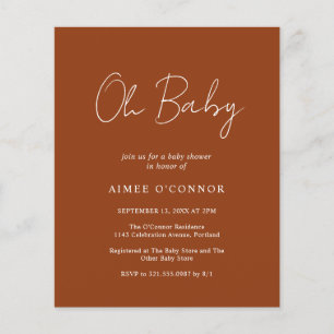 Lámina Invitación de Baby Shower simple presupuesto de ca