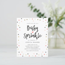 Invitación de Baby Sprinkle de Confeti Rosa Presup