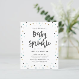 Lámina Invitación de Baby Sprinkle de Tipo Confeti Azul P