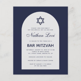 Lámina Invitación de Bar Mitzvah de Presupuesto Arco Azul