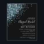 Lámina Invitación de Bat Mitzvah, Purpurina Negro<br><div class="desc">Un sencillo diseño de purpurina **POR FAVOR LEA ANTES DE COMPRAR** Nuestra pequeña gama de artículos de papelería de presupuesto mide 4, 5" x 5, 6" y se ajusta dentro de un sobre A6, que están disponibles en todo tipo de colores en su tienda de papelería local o puede añadir...</div>