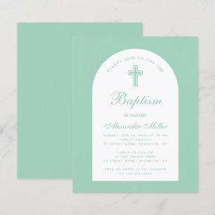 Lámina Invitación de Bautizo Presupuesto Verde Clarito Ar