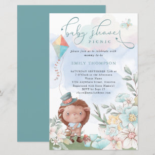 Lámina Invitación de becario Baby Shower Picnic Boy