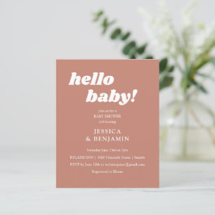 Lámina Invitación de bienvenida a baby shower de terracot
