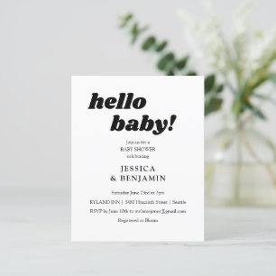 Lámina Invitación de bienvenida moderna y blanca para bab
