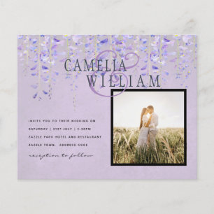 Lámina INVITACIÓN DE Boda A La Lágrima De Wisteria Púrpur