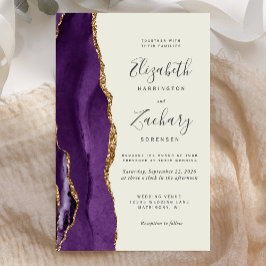 Lámina Invitación de boda alta presupuesto púrpura ágata