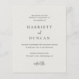 Lámina Invitación de boda atemporal en beige neutro econó