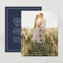 Invitación de BODA azul de la Marina para sobrepos