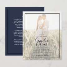 Invitación de BODA azul de la Marina para sobrepos