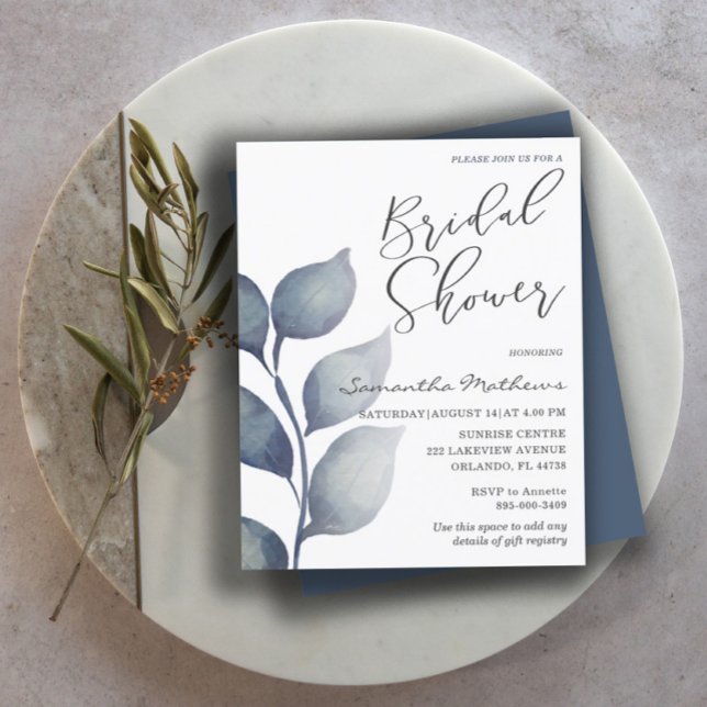 Lámina Invitación de boda azul de presupuesto para ducha  (Subido por el creador)