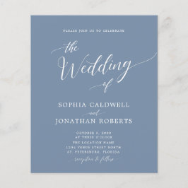 Lámina Invitación de boda azul polvoriento Presupuesto To