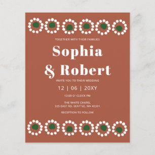 Lámina Invitación de Boda Boho Barro Fiesta Mexicana Pres