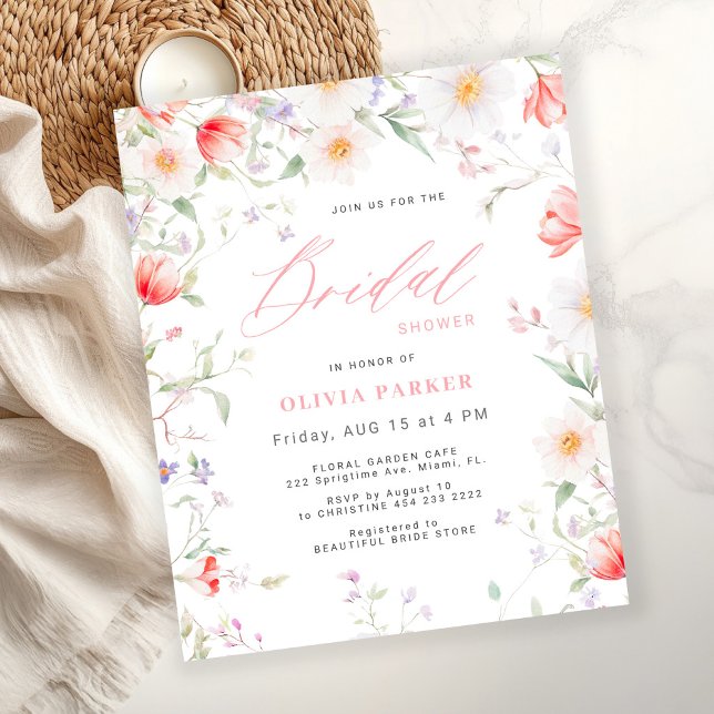 Lámina Invitación de boda boho con flores silvestres econ (Subido por el creador)