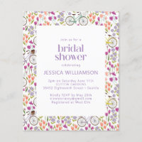 Invitación de boda boho en bicicleta floral económ