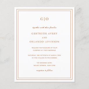 Lámina Invitación de boda clásica de calabaza naranja pre