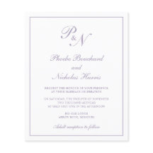 Invitación de boda clásica elegante polvorienta mo