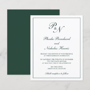 Lámina Invitación de boda clásica elegante presupuesto ve