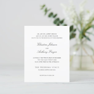 Lámina Invitación de boda clásica en blanco y negro para 
