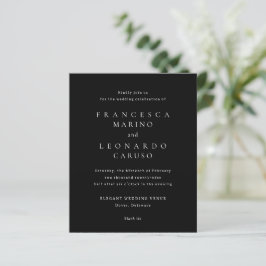 Lámina Invitación de boda clásica negra simple