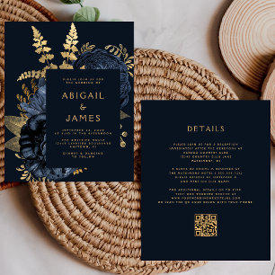 Lámina Invitación de Boda Código QR Floral Malhumorada Pr