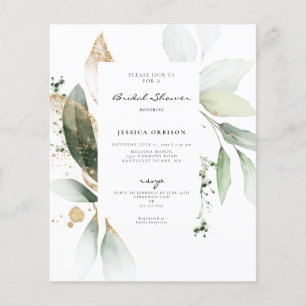 Lámina Invitación de boda con acuarela de eucalipto econó
