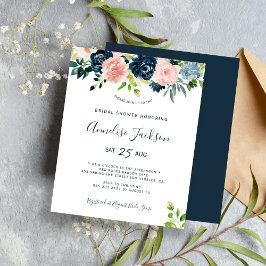 Lámina Invitación de boda con acuarela floral de presupue