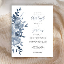 Invitación de boda con acuarela floral económica e