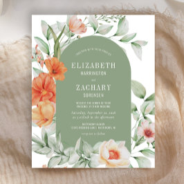 Lámina Invitación de boda con arco floral de presupuesto 