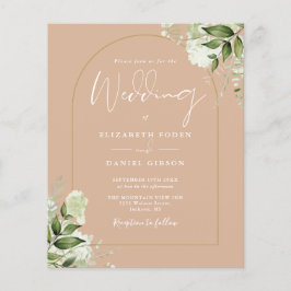 Lámina Invitación de boda con arco floral dorado de presu
