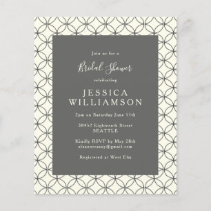 Lámina Invitación de boda con arte de línea en blanco y n