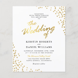 Lámina Invitación de boda con brillo de oro blanco presup