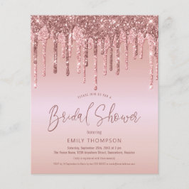 Lámina Invitación de boda con brillo en rosa oro económic