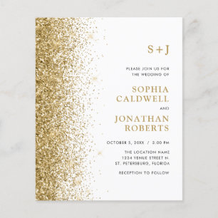 Lámina Invitación de boda con brillo Monograma Todo en un