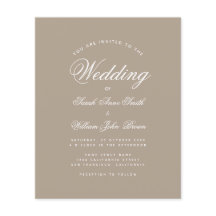 Invitación de boda con caligrafía simple y presupu