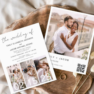 Lámina Invitación de Boda con Caligrafía y Código QR Econ
