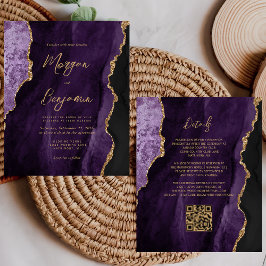 Lámina Invitación de boda con código QR de escritura de á
