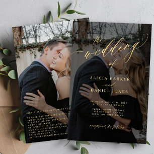 Lámina Invitación de boda con código QR de foto con guión