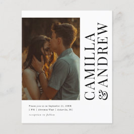 Lámina Invitación de boda con código QR de foto moderna y