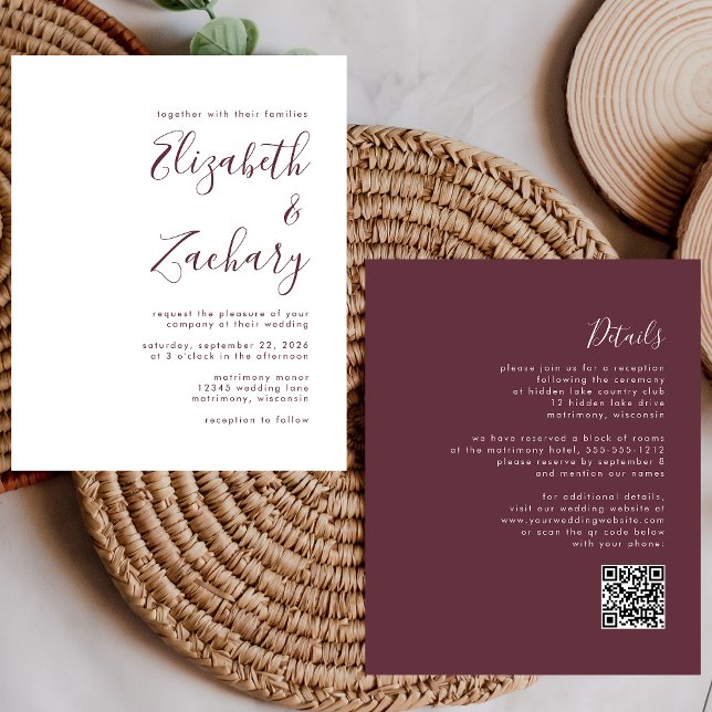 Lámina Invitación de boda con código QR de guión de Borgo (Subido por el creador)