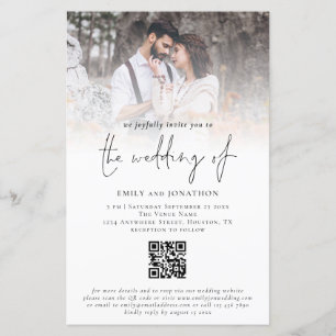 Lámina Invitación de Boda con Código QR de Guión Fotográf