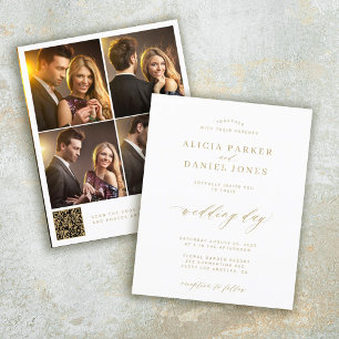 Lámina Invitación de boda con código QR de presupuesto pa
