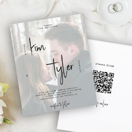 Lámina Invitación de boda con código QR de presupuesto y 