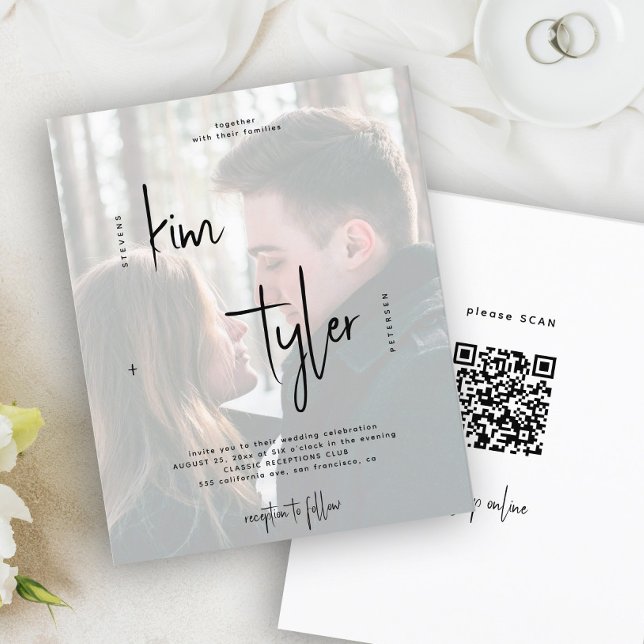 Lámina Invitación de boda con código QR de presupuesto y  (Subido por el creador)