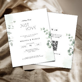 Lámina Invitación de boda con código QR de tendencia de v