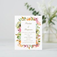 Invitación de boda con código QR floral rústico ec