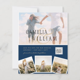 Lámina Invitación de Boda con Código QR para Guardar Fech