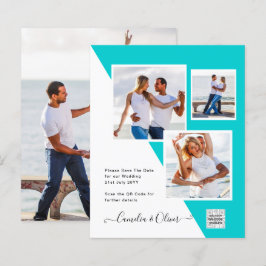 Lámina Invitación de boda con código QR para guardar fech